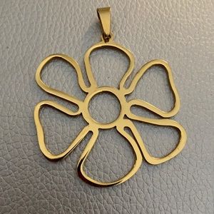 Stainless Steel Gold Color Flower